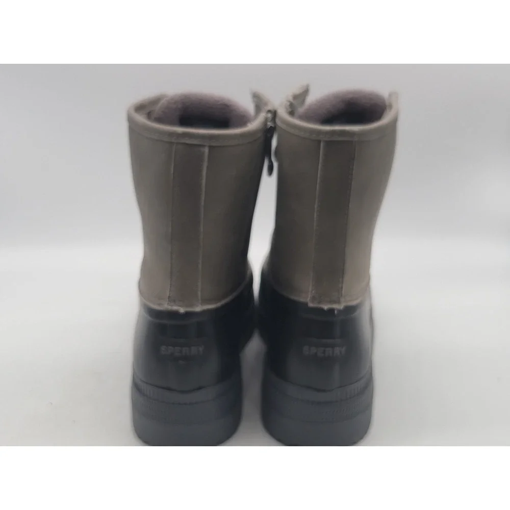 Sperry Saltwater‎ 2.0 Women's Size 8 Grey Black Leather Duck Boots STS88265